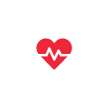 icon of a heart with a line representing a heart beat
