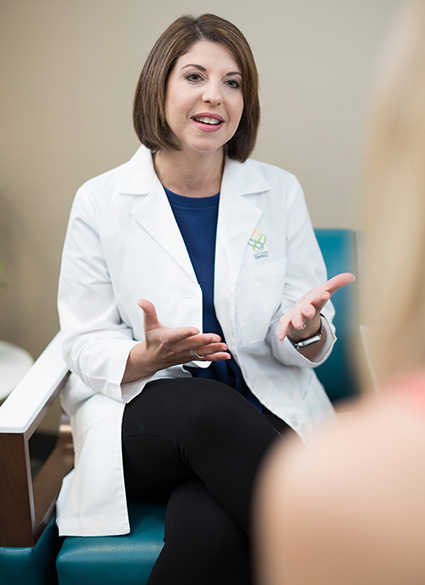 Our team includes Dr. Stephanie Dukhovny, a maternal-fetal medicine specialist (also known as a perinatologist, an expert in pregnancy complications). She has advanced training in fetal therapy.