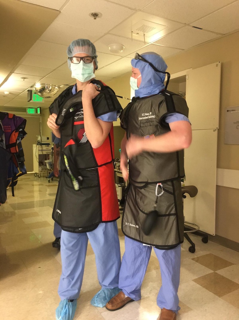 Dotter IR Trainees wearing protective lead