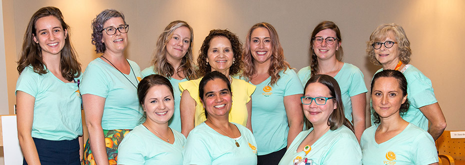 Dr. Cynthia McEvoy and the ten female members of her lab.