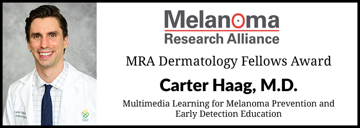 MRA Dermatology Fellows Award for Dr. Carter Haag