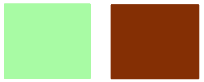Bright green and brown blocks of color to compare side by side.