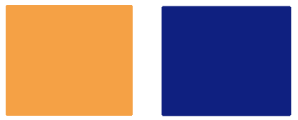 Bright orange and dark blue blocks of color to compare side by side.