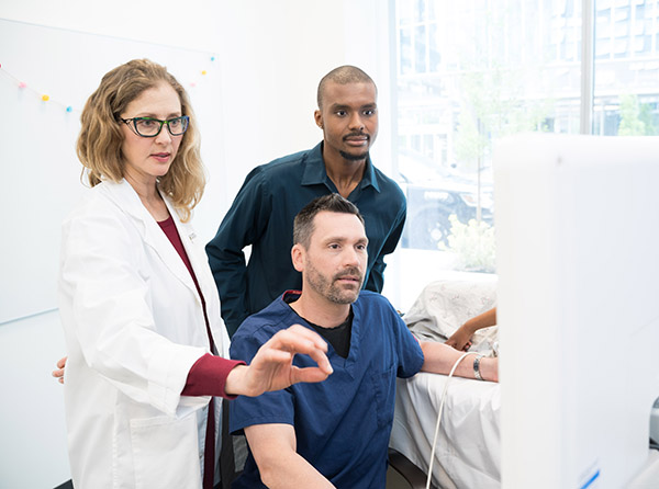 Your child’s diagnostic team will include a cardiologist such as Dr. Minette and pediatric echocardiography specialist such as Matt Janssen (seated).