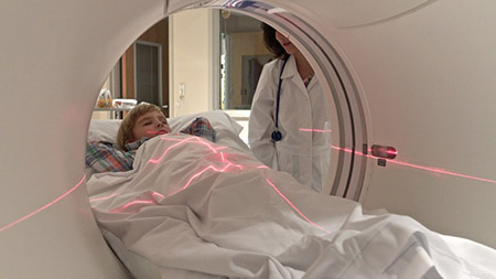 Stock photo of a pediatric CT (computed tomography) scan