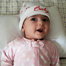 Baby Fatemeh after her life-saving surgery at Doernbecher Children's Hospital