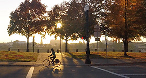 Biking at sunrise