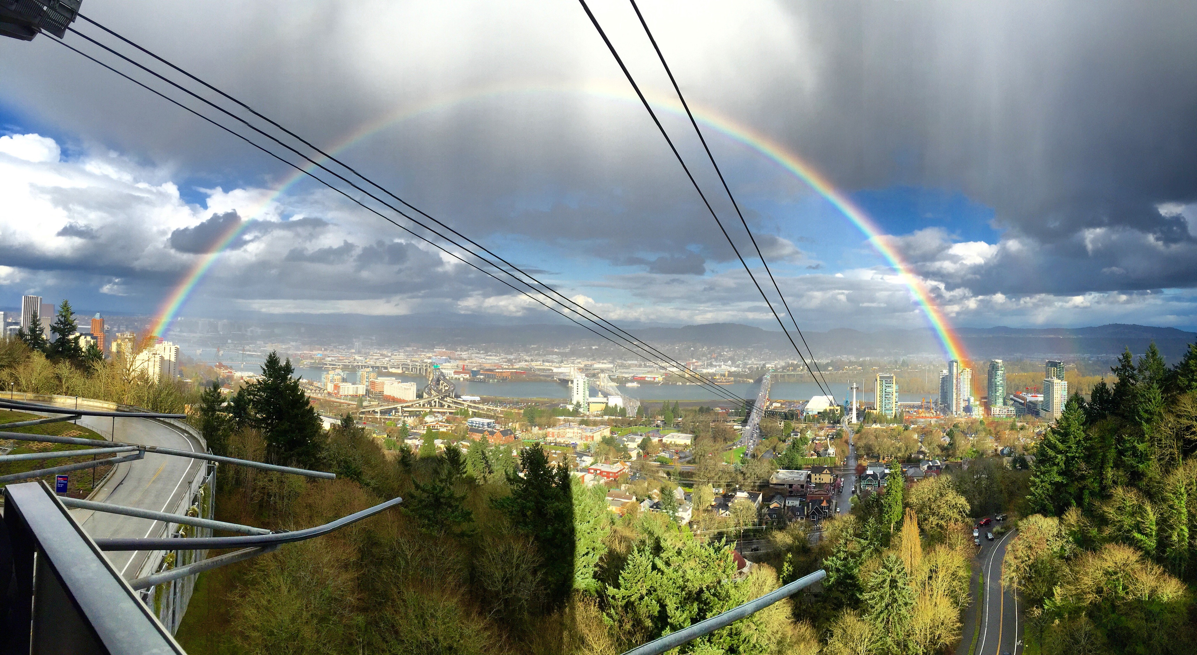 Top of tram rainbow