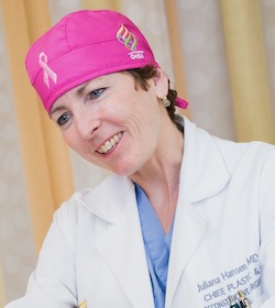 Dr. Juliana Hansen in a pink cap