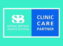 The Spina Bifida Association logo next to text that reads "Clinic Care Partner."