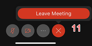 Leave meeting button in Webex