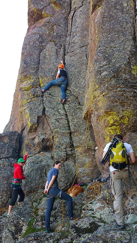 Eastern Oregon University grantee Kelly Rice teaches students to rock climb at High Valley.
