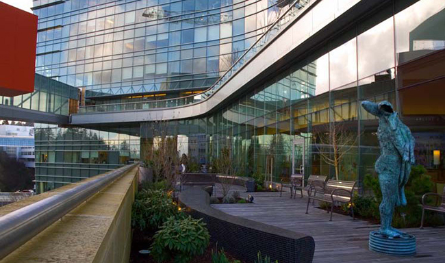 The balcony at OHSU's Center for Women's Health.