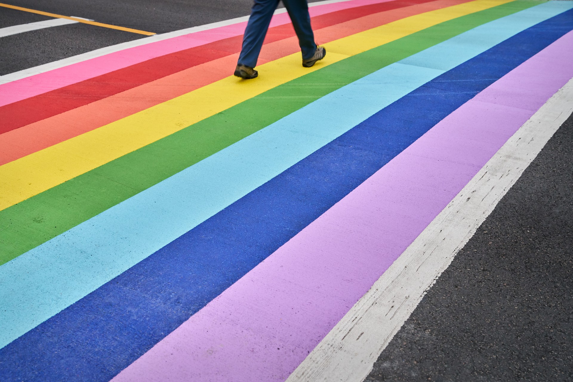 Inclusive rainbow crosswalk 