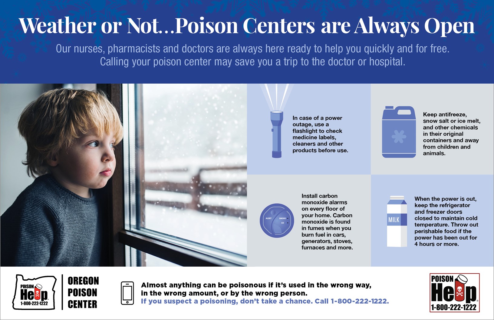 Prevent poisonings during winter weather events
