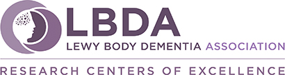 A logo that reads "LBDA Lewy Body Dementia Association Research Centers of Excellence."