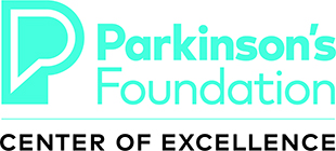 A logo that reads "Parkinson's Foundation Center of Excellence."