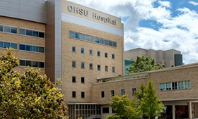 An external shot of OHSU Hospital.
