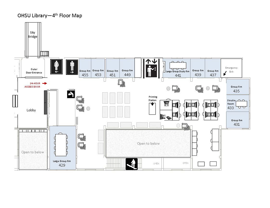 4th floor library map