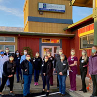 Clinic staff standing in front of Scappoose Clinic