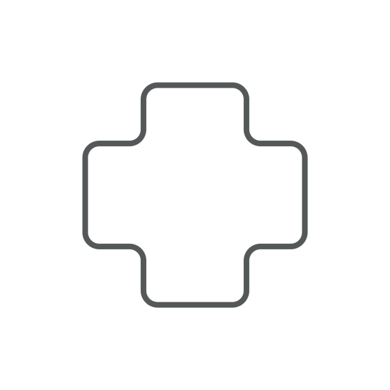 Simple outline image of medical cross