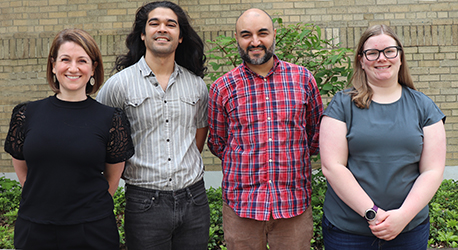 David Hurtado Lab June 2022, left to right:  Rachel Madjlesi, Sam Greenspan, David Hurtado and Jackie Boyd