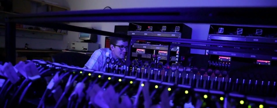 A researcher is immersed in study