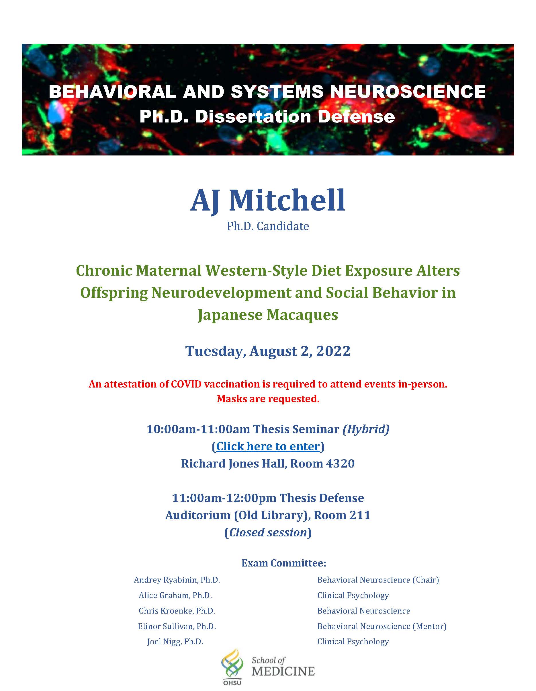 AJ Mitchell Ph.D. Dissertation Defense Flyer