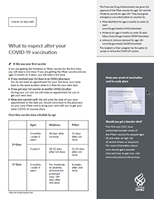 What to expect after vaccination pdf flyer