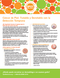 A melanoma education flyer in spanish