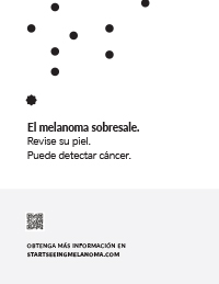 A melanoma campaign flyer in Spanish