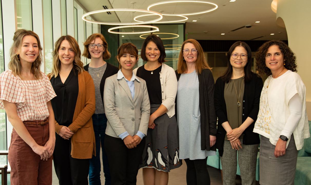 Dr. Lily Myint poses with her mentors in pediatric ophthalmology at OHSU Casey Eye Institute.