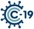 Logo for COVID-19 and Cancer Consortium. Covid-19 virus shell shaped like a letter C with two additioanl letter C's nested inside of it with the number 19 to the right.