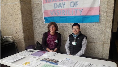 Jean Bryant and Mic Chan, volunteers with the Transgender Health Program.