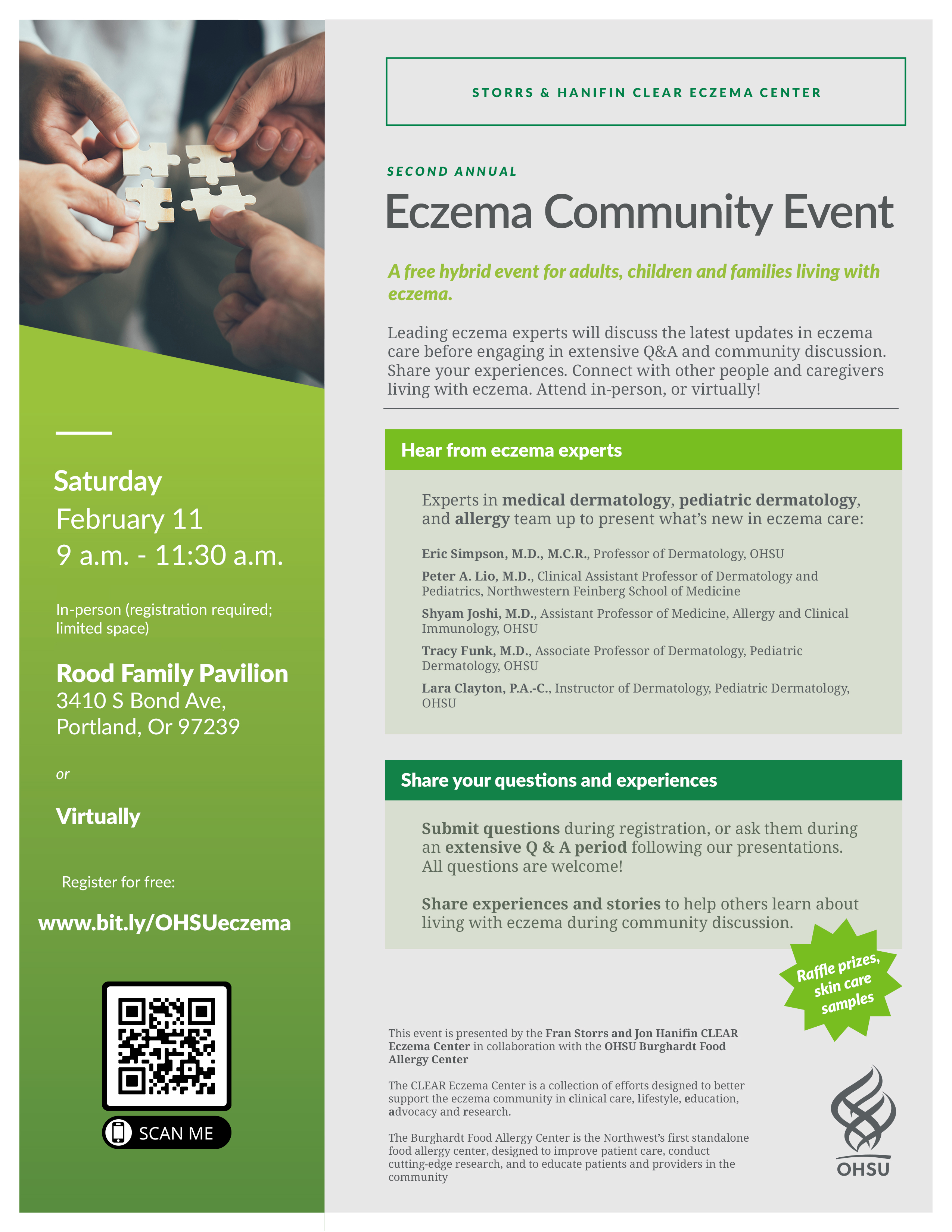 Flyer for the 2023 Eczema Community Event