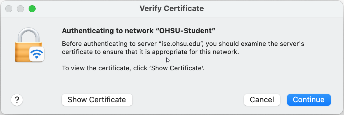 OHSU-Student trust cert
