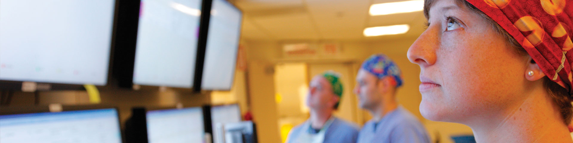 nurse looking at screen