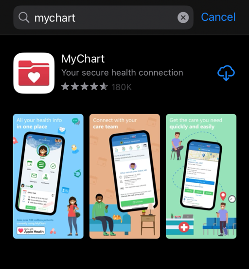 Download MyChart app