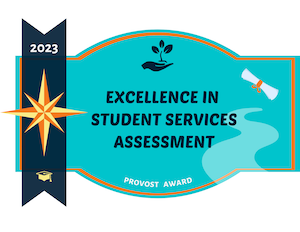 Excellence in Student Services Assessment award badge