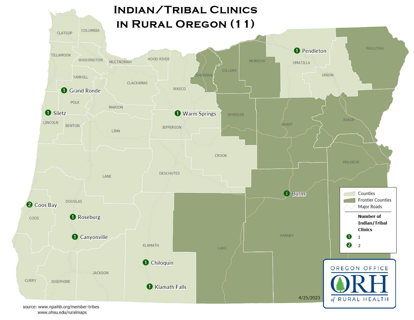 Indian Tribal clinic Map