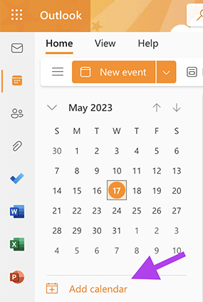 Add Calendar Outlook