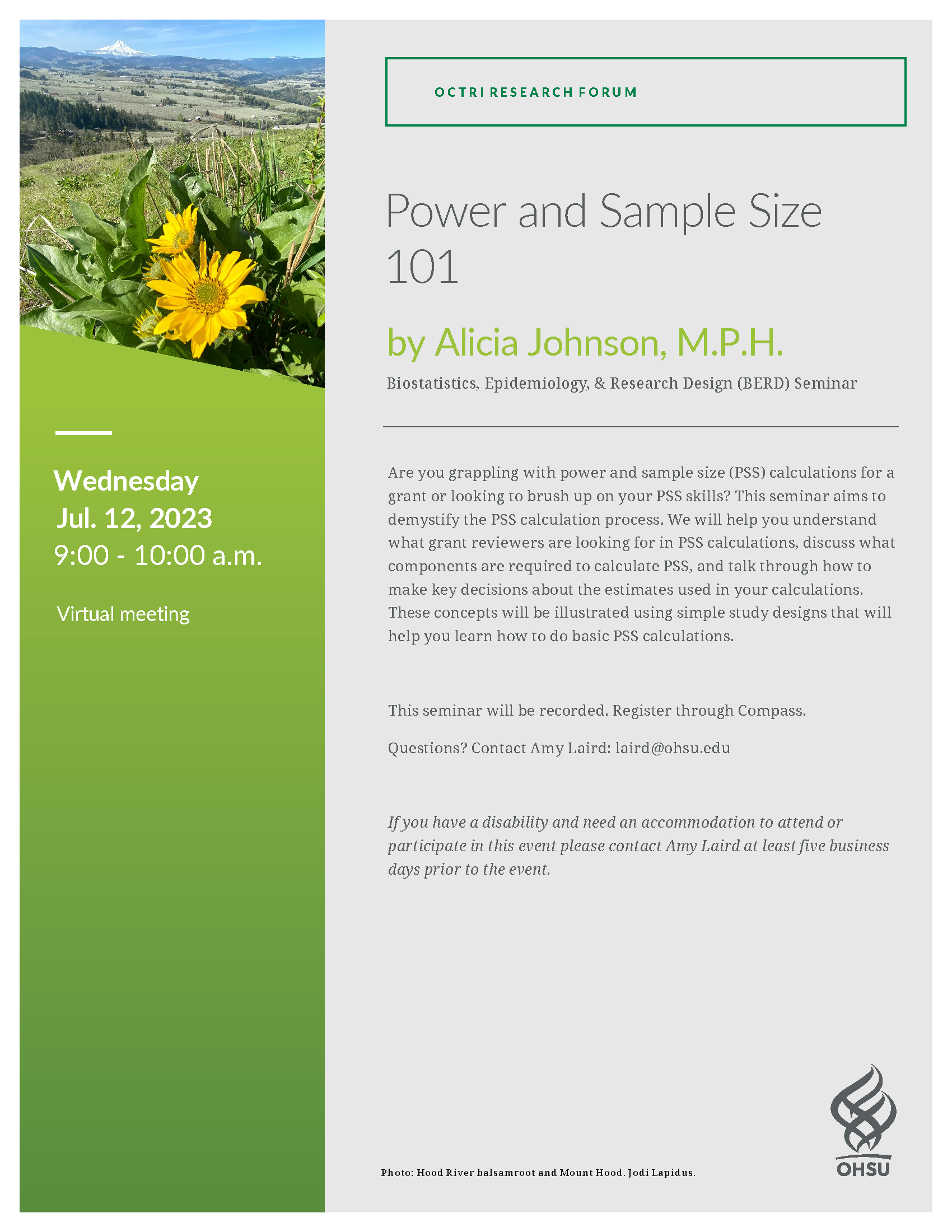 Power and Sample Size 101 Flyer