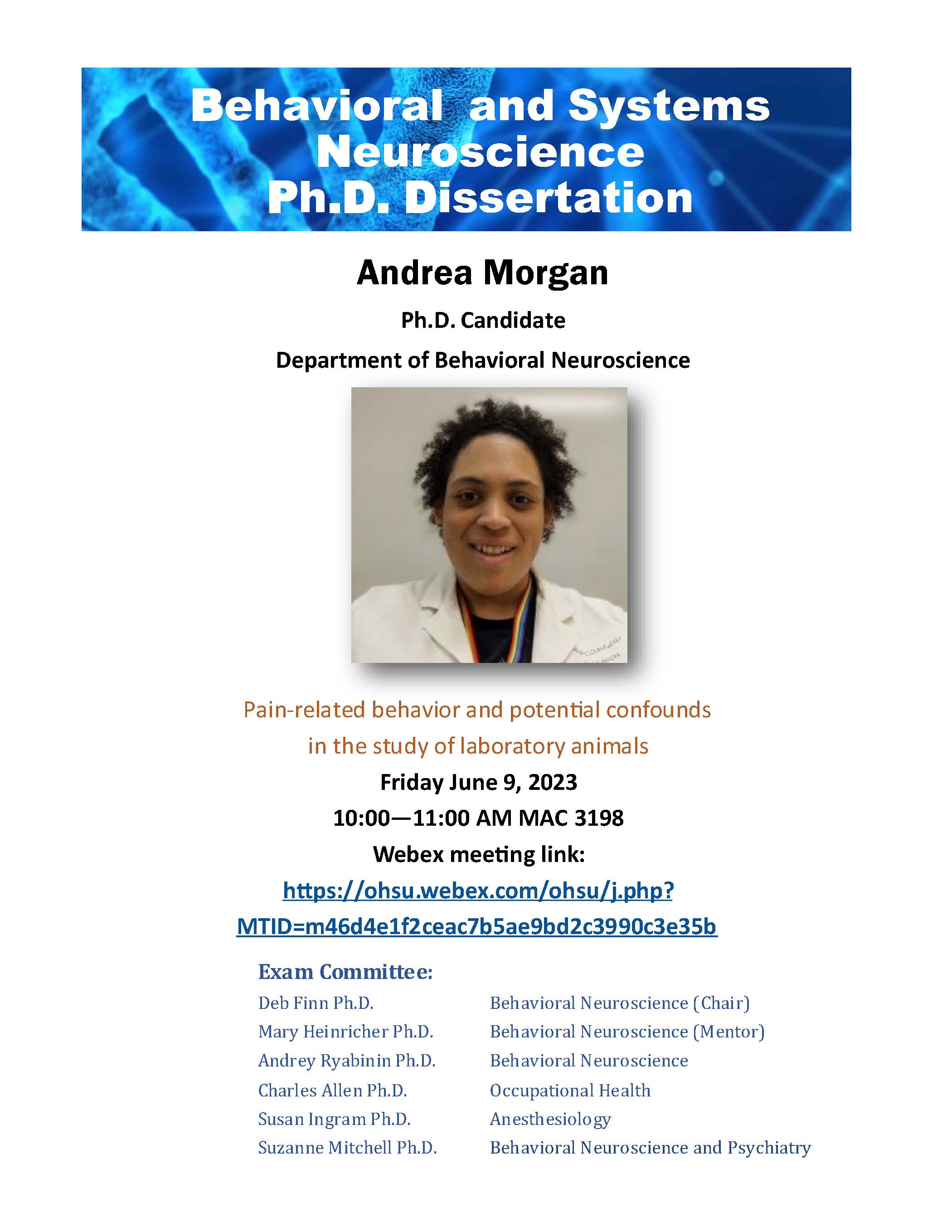 Andrew Morgan Ph.D. Dissertation Defense Flyer