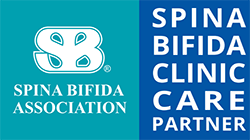 The logo for the Spina Bifida Association with accompanying text that reads "Spina Bifida Clinic Care Partner.