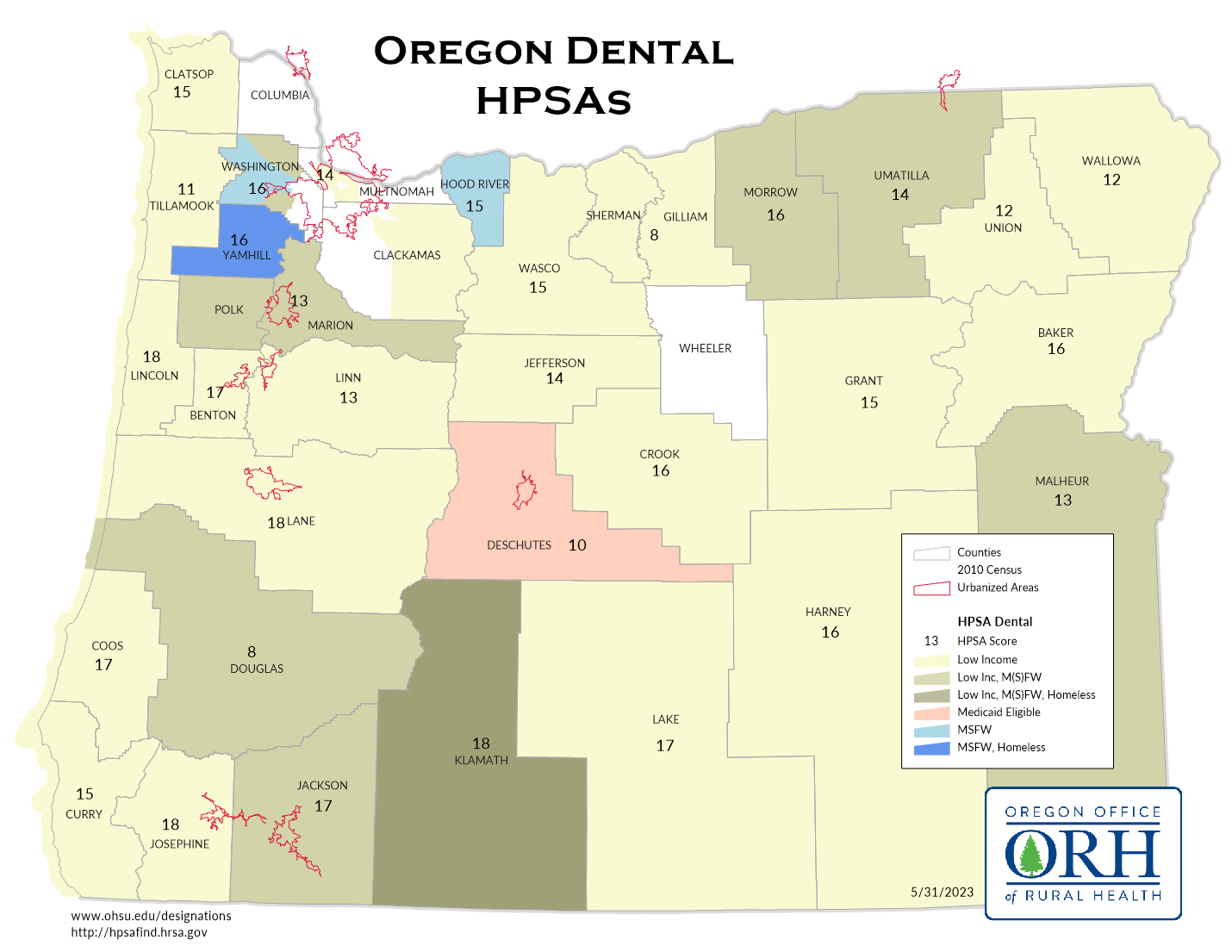 HPSA Dental Map