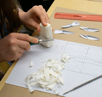Carving geometrically accurate models of teeth, one of our exciting hands-on lab activities
