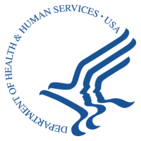 US department of health and human services logo.