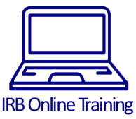 Icon of a laptop with the words "IRB Online Training" underneath.