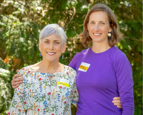 Liz Campbell (left) with her kidney donor Emily Lighthipe, at the annual OHSU Transplant Picnic, July 21, 2018. (OHSU)