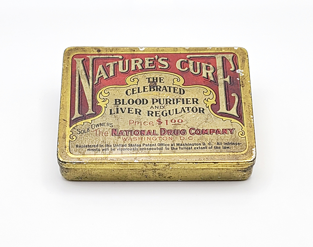 A red and yellow box displays the label "Nature's Cure"